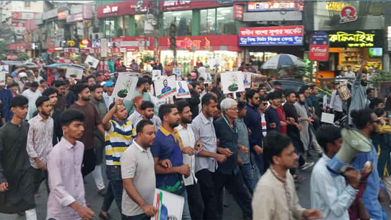 নিবন্ধন ও ‘শাপলা কলি’ প্রতীক অর্জনে এনসিপির আনন্দ মিছিল