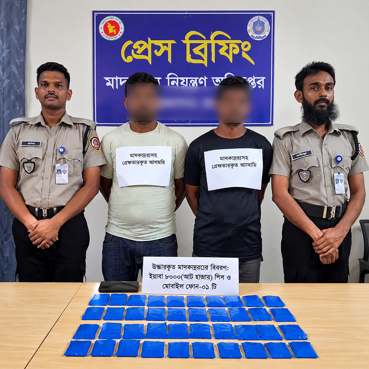 নড়াইলে যানবাহন তল্লাশিতে ৮ হাজার পিস ইয়াবাসহ দুই শ্রমিক আটক