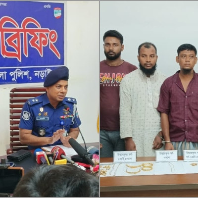 নড়াইলে ডাকাতদলের ৬ সদস্য গ্রেপ্তার, স্বর্ণালংকার উদ্ধার