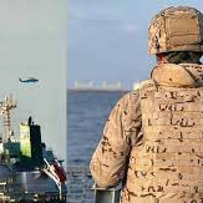 জিম্মি বাংলাদেশি জাহাজের কাছে ইইউ নেভাল ফোর্সের যুদ্ধজাহাজ