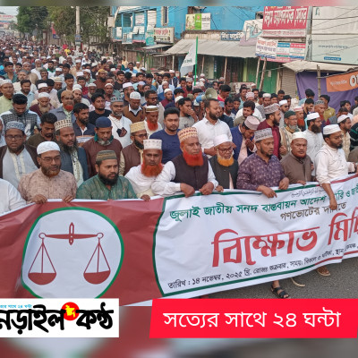 জুলাই জাতীয় সনদ বাস্তবায়ন ও গণভোটের দাবিতে নড়াইলে জামায়াতের বিক্ষোভ মিছিলন